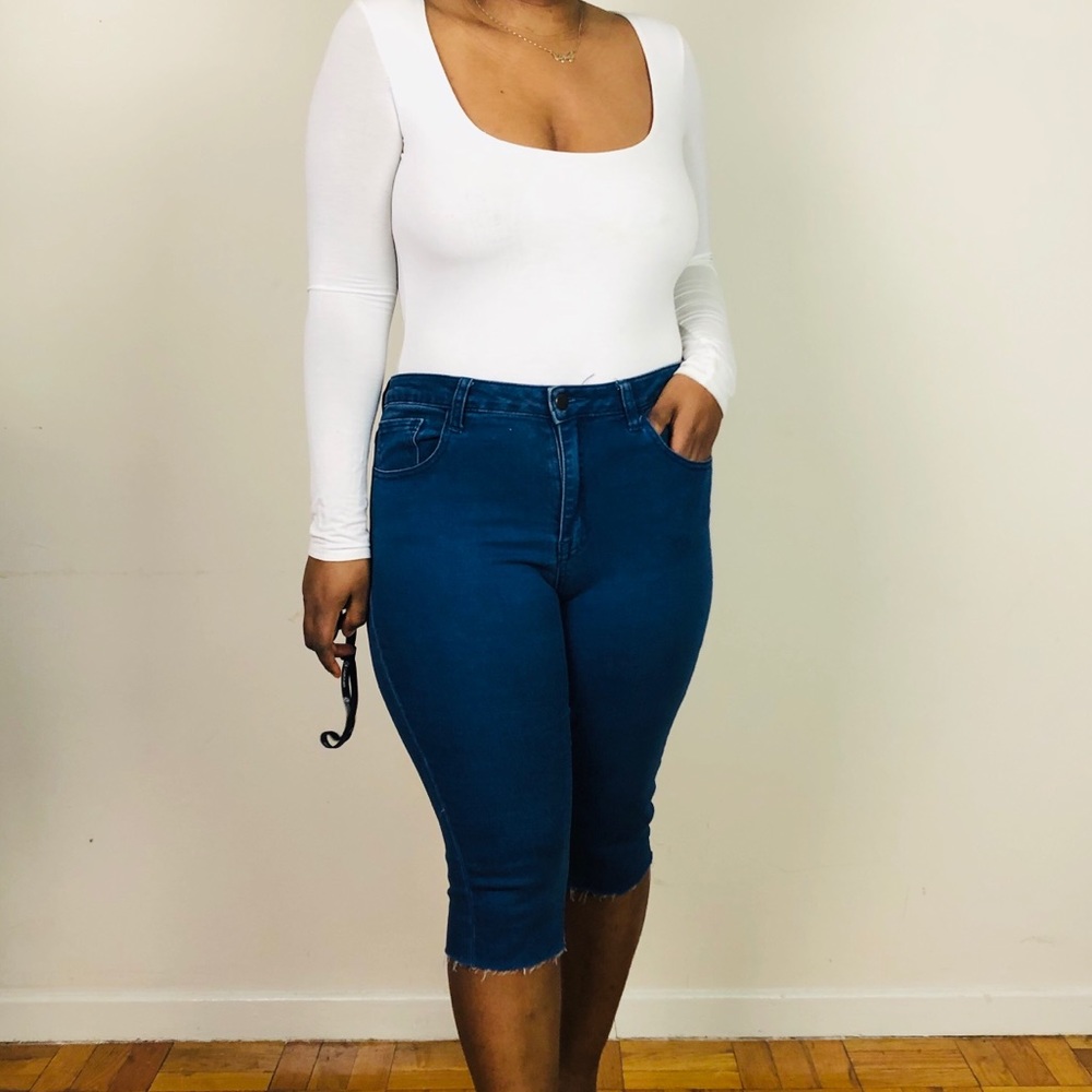 High rise knee length shorts